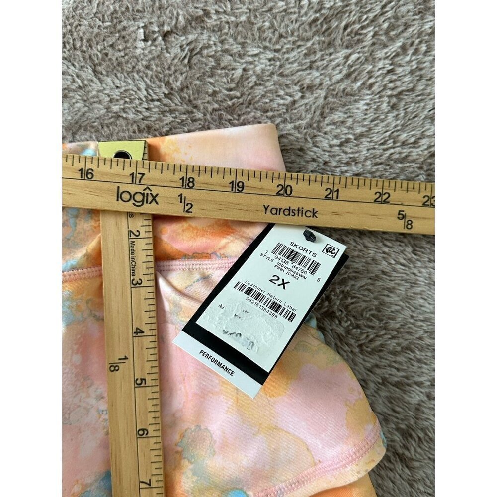 ID Ideology Plus Size Dreamy Bubble-Printed Tiered Flounce Pull-on Skort Pink - Picture 13 of 16